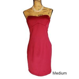 Woman's Strapless Mini Dress Prom Cocktail Party Dress Red Medium NWOT